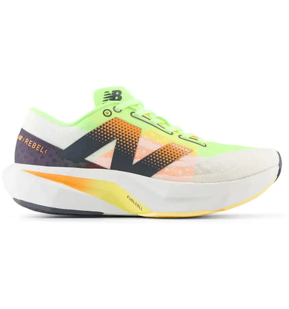 New Balance FuelCell Rebel v4 White Bleached Lime Glow (Women's) - authentic New Balance sneakers