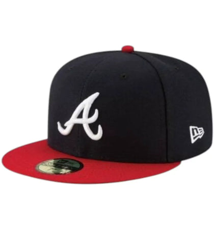New Era Atlanta Braves Home Fitted Hat Black/Red - authentic New Era product