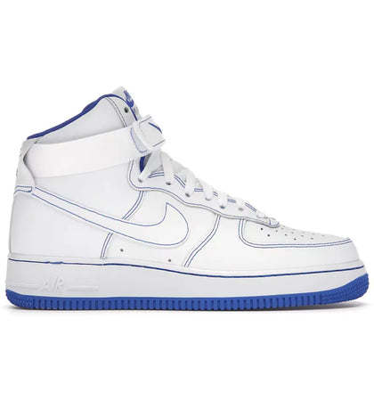 Nike Air Force 1 High White Royal Blue Contrast Stitch - authentic Nike sneakers