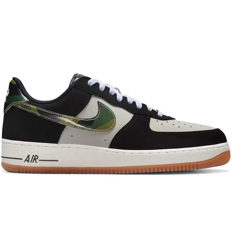 Nike Air Force 1 Low '07 LV8 Black Patent Camo Swoosh - vue 360