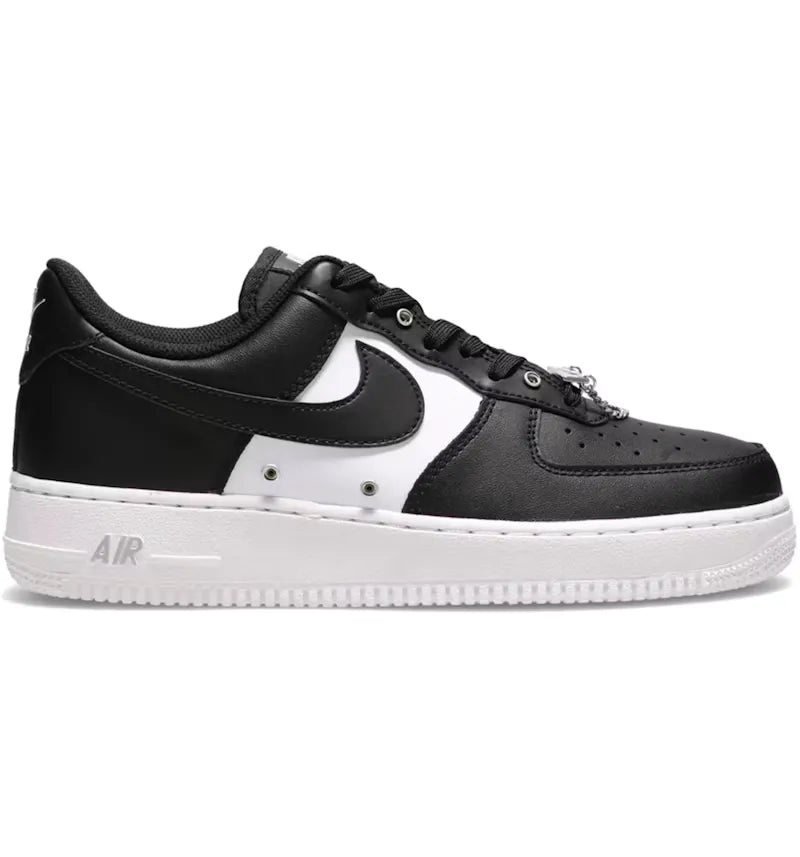 Nike Air Force 1 Low '07 PRM Black White Metallic Silver - vue 360