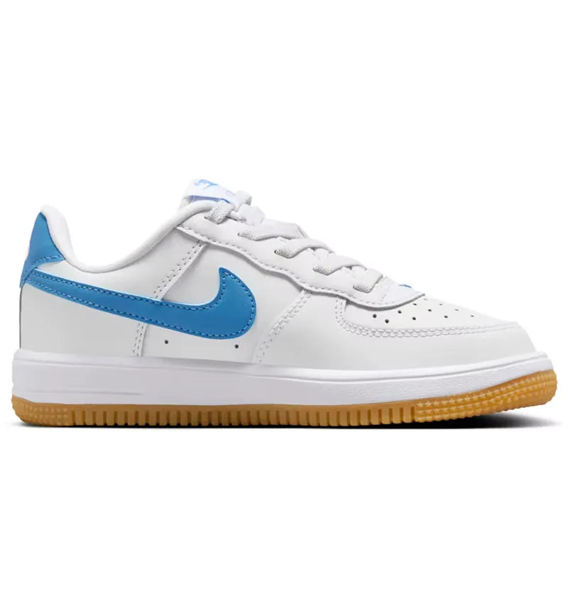 Nike Air Force 1 Low EasyOn White Gum Light Brown Blue Beyond (PS) - vue 360