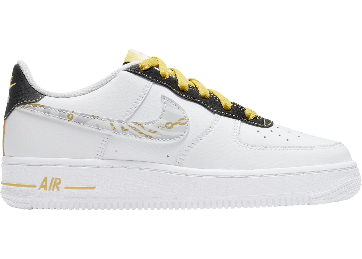 Nike Air Force 1 Low Gold Link Zebra (GS) - vue secondaire A