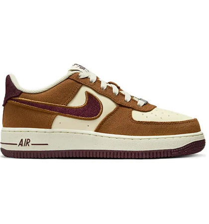 Nike Air Force 1 Low Light British Tan Burgundy Crush (GS) - authentic Nike sneakers