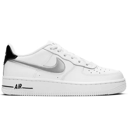Nike Air Force 1 Low White Black Metallic Silver (GS) - authentic Nike sneakers