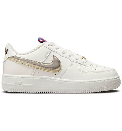 Nike Air Force 1 LV8 Double Swoosh Silver Gold (GS) - authentic Nike sneakers