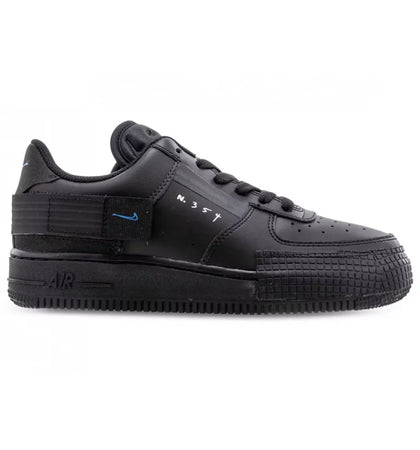 Nike Air Force 1 Low Type Black Photo Blue (GS) - authentic Nike sneakers