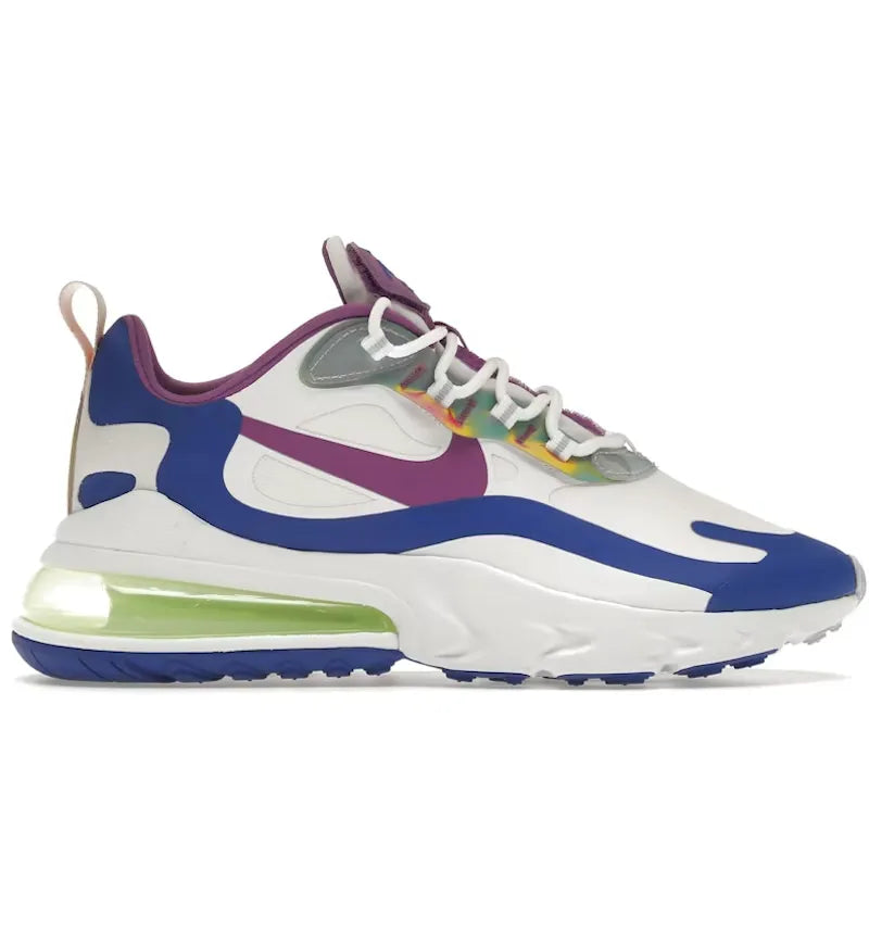 Nike Air Max 270 React White Berry Royal - vue 360