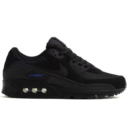 Nike Air Max 90 Black Dark Smoke Grey Old Royal - authentic Nike sneakers