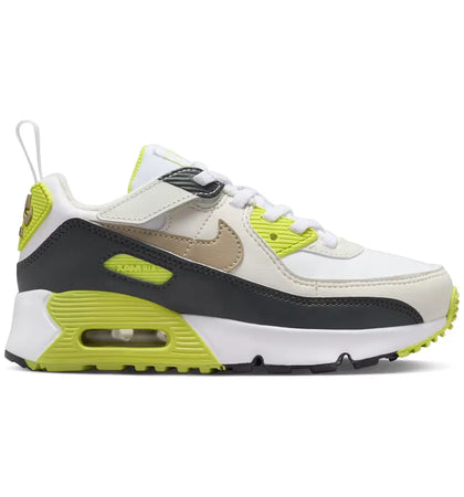 Nike Air Max 90 EasyOn White Cyber Dark Smoke Grey Khaki (PS) - authentic Nike sneakers