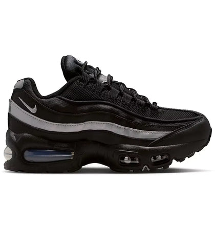 Nike Air Max 95 Black White Metallic Silver (GS) - authentic Nike sneakers