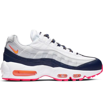 Nike Air Max 95 Midnight Navy Pure Platinum Laser Orange (Women's) - authentic Nike sneakers