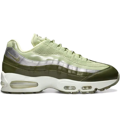 Nike Air Max 95 SE Big Bubble Olive Aura Metallic Silver (Women's) - authentic Nike sneakers