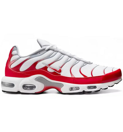 Nike Air Max Plus White University Red Wolf Grey - authentic Nike sneakers