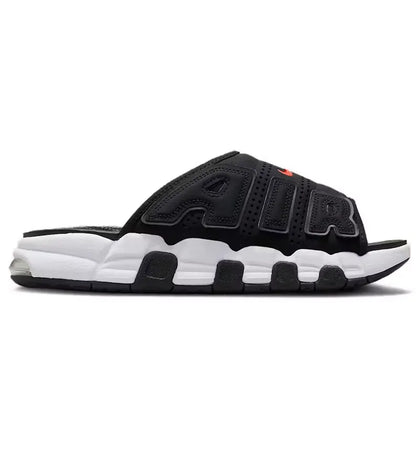 Nike Air More Uptempo Slide Black White Red - authentic Nike sneakers