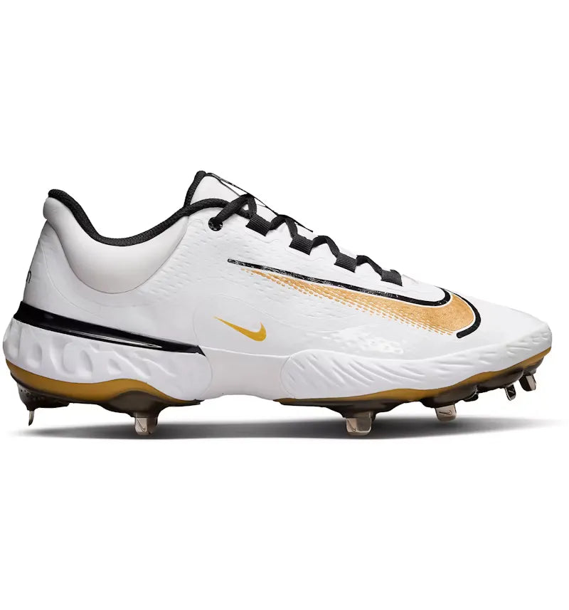 Nike Alpha Huarache Elite 4 Low White Black Metallic Gold - vue 360
