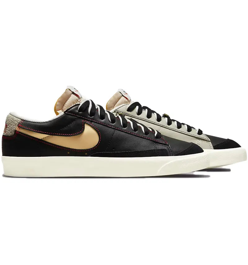 Nike Blazer Low 77 Black Natural Removable Swoosh - vue 360