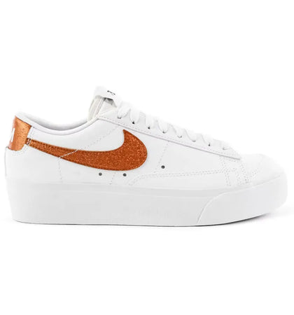 Nike Blazer Low Platform Essential White Metallic Copper (Women's) - authentic Nike sneakers