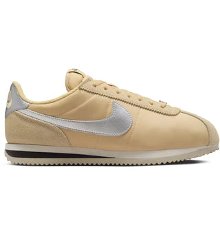 Nike Cortez Textile Sesame Light Orewood Brown Black Metallic Silver (Women's) - authentic Nike sneakers