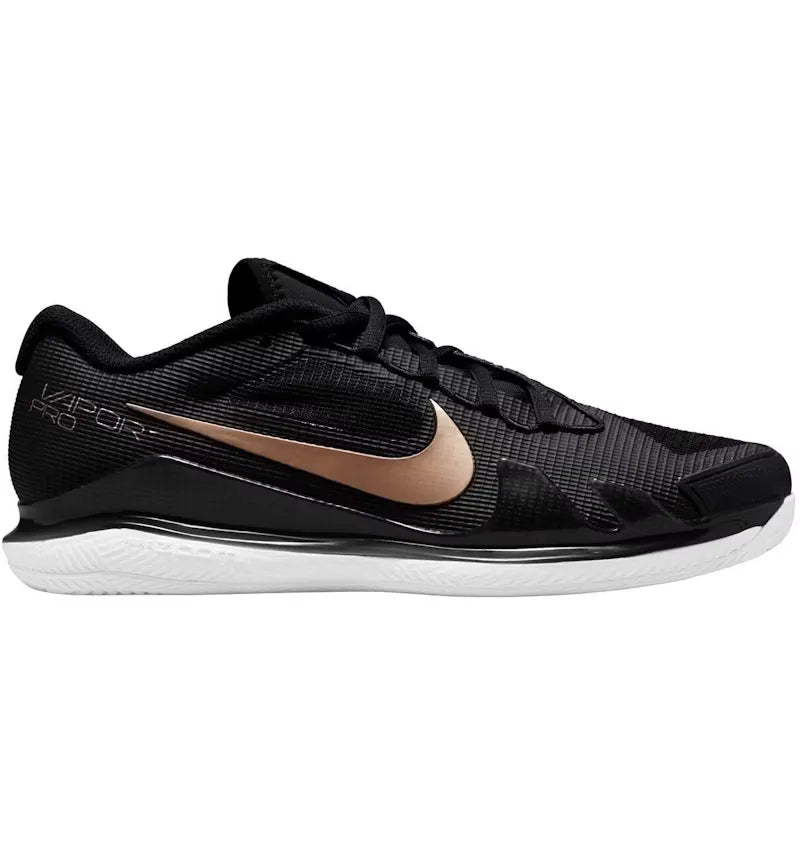 Nike Court Air Zoom Vapor Pro HC Black Metallic Gold (Women's) - vue 360