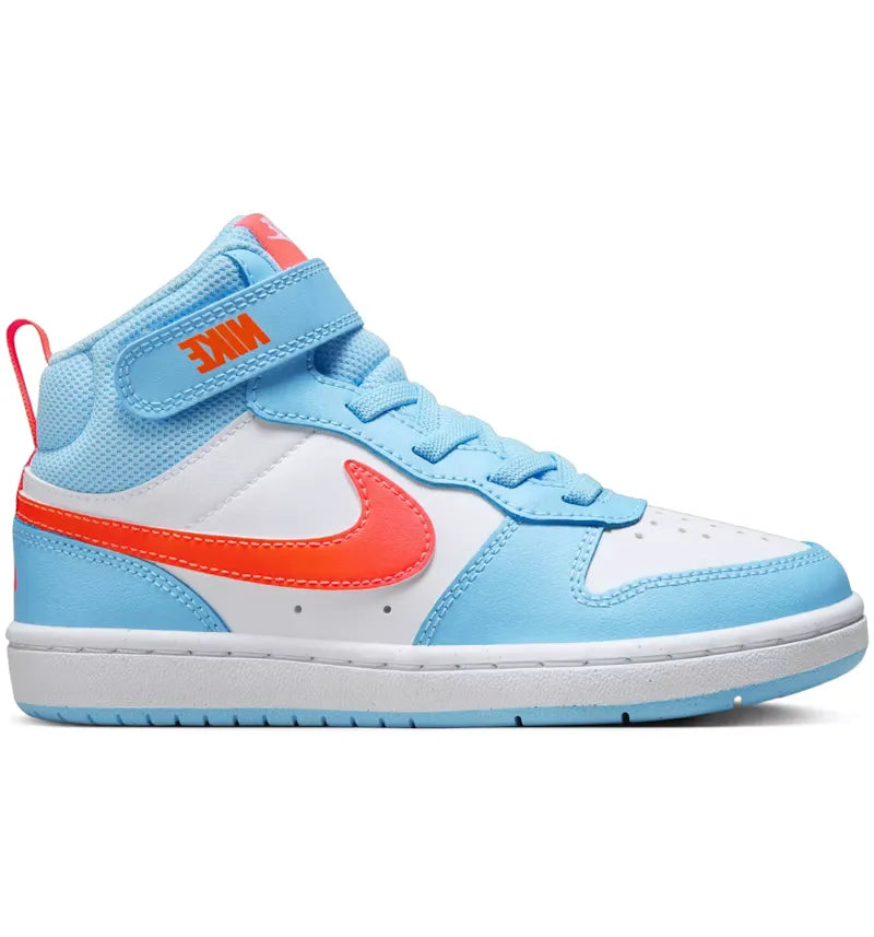 Nike Court Borough Mid 2 Aquarius Blue White Total Orange (PS) - vue 360
