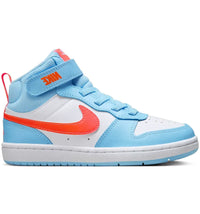 Nike Court Borough Mid 2 Aquarius Blue White Total Orange (PS)