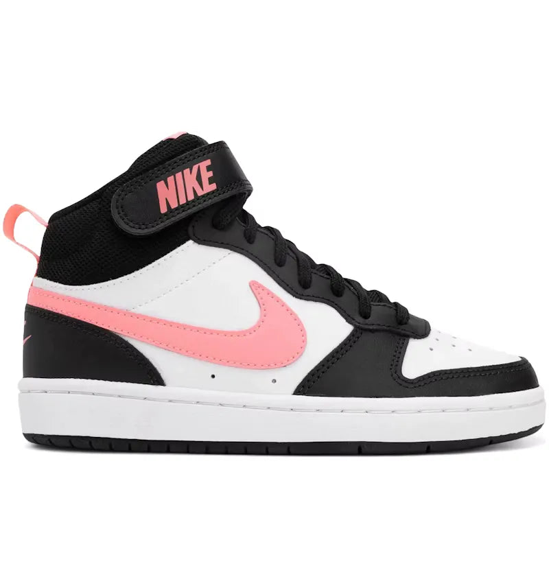 Nike Court Borough Mid 2 Black White Sunset Pulse (GS) - vue 360