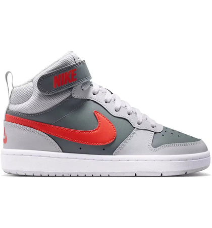 Nike Court Borough Mid 2 Smoke Grey Picante Red (GS) - authentic Nike sneakers