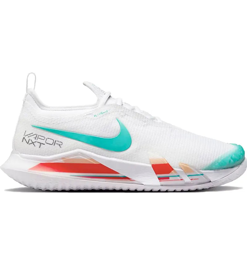 Nike Court React Vapor NXT HC White Habanero Red Pomegranate Washed Teal - vue 360
