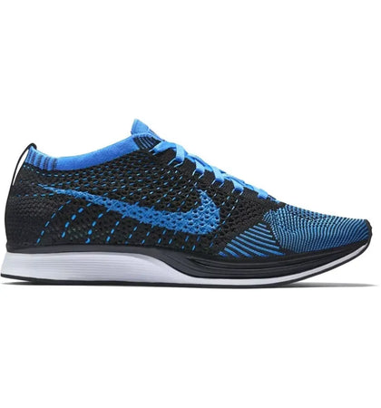 Nike Flyknit Racer Black Photo Blue - authentic Nike sneakers