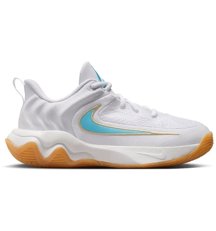 Nike Giannis Immortality 4 White Team Gold Gum Yellow Aquarius Blue (GS) - authentic Nike sneakers