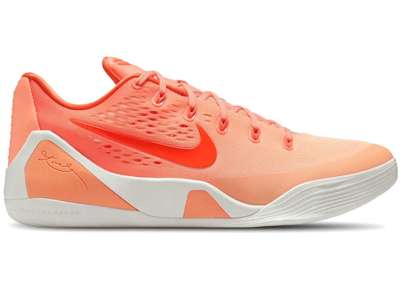 Nike Kobe 9 Low Protro Orange Frost Brilliant Orange Summit White Ice Peach - vue 360