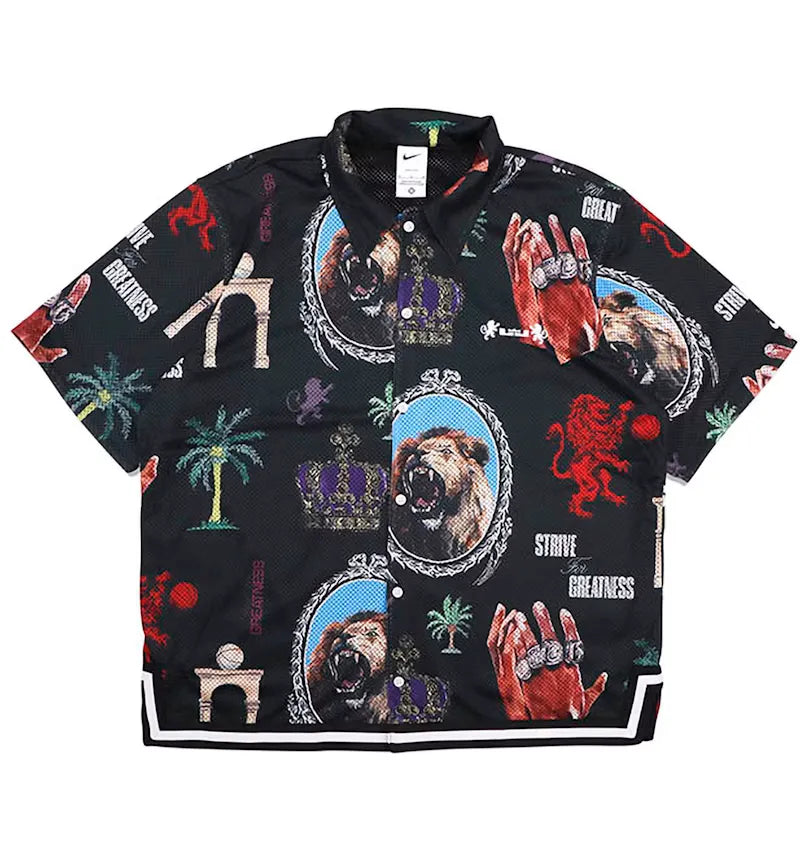 Nike LeBron James Strive For Greatness Button Shirt Black - vue 360