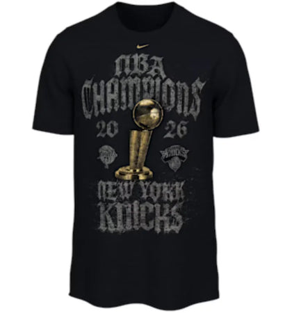 Nike New York Knicks 2025-26 Champions Men's Basketball T-shirt Black - authentic Nike apparel