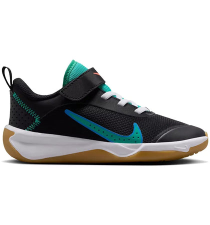 Nike Omni Multi-Court Black Blue Crystal Clear Emerald (PS) - authentic Nike sneakers