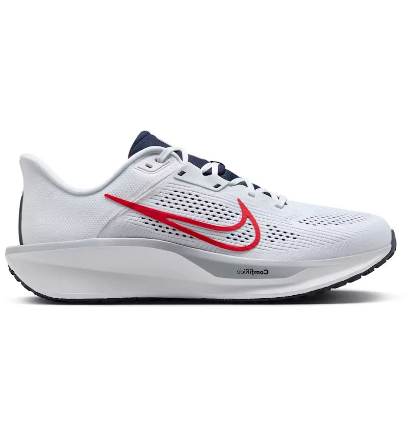 Nike Quest 6 White Obsidian Wolf Grey University Red - vue 360