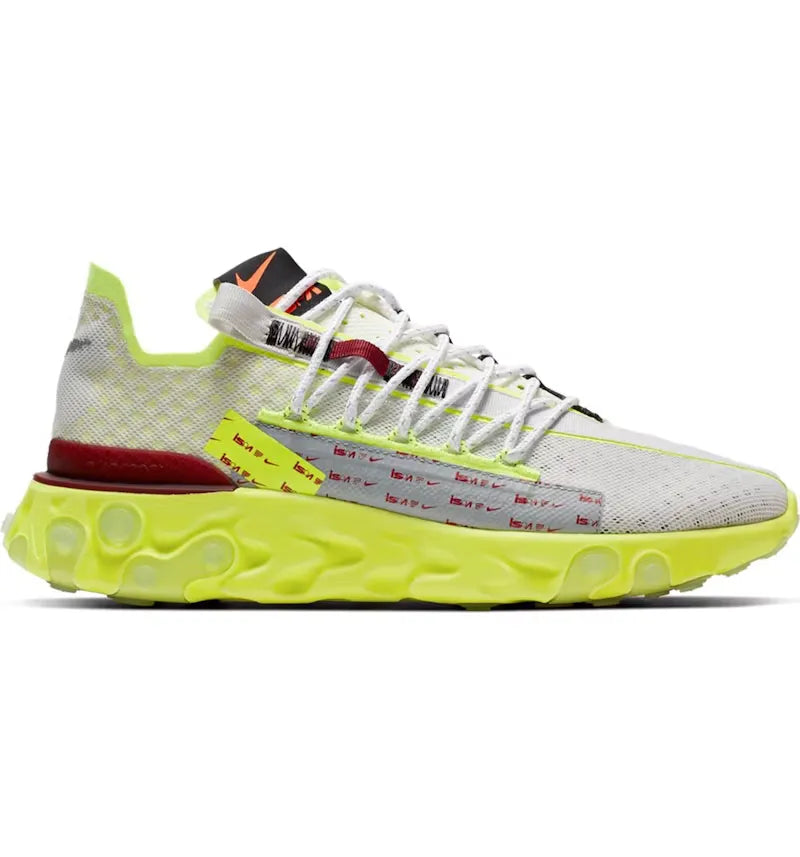 Nike React Runner ISPA Platinum Tint Volt Glow Team Red - vue 360