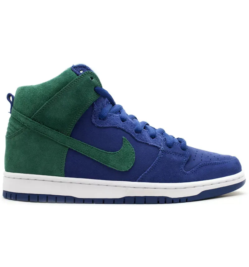 Nike SB Dunk High Deep Royal Noble Green - vue 360