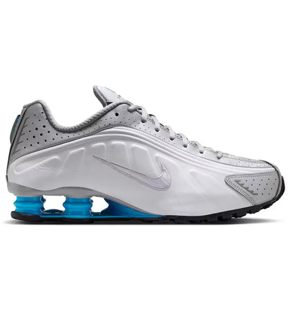 Nike Shox R4 Metallic Silver White Blue Lagoon - authentic Nike sneakers