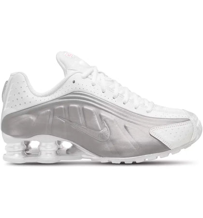 Nike Shox R4 White Bright Crimson Metallic Silver (GS) - authentic Nike sneakers