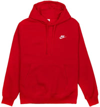 Nike Sportswear Club Fleece Pullover Hoodie Red/White