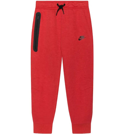 Nike Sportswear Kids' Tech Fleece Joggers Light University Red Heather/Black/Black - authentic Nike product
