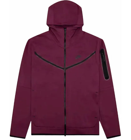 Nike Sportswear Tech Fleece Full-Zip Hoodie Rosewood/Black - authentic Nike apparel