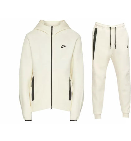 Nike Sportswear Tech Fleece Hoodie & Joggers Set Coconut Milk/Black - authentic Nike apparel