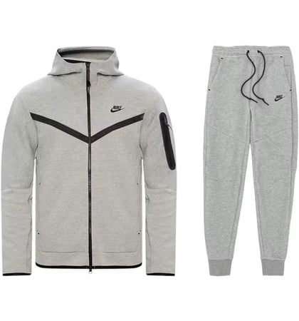 Nike Sportswear Tech Fleece Hoodie & Joggers Set (FW24) Dark Grey Heather/Black - authentic Nike apparel