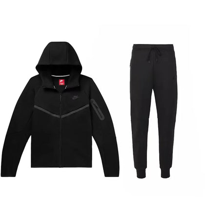 Nike Sportswear Tech Fleece Windrunner Full Zip Hoodie & Jogger Set (FW24) Black/Black - authentic Nike apparel