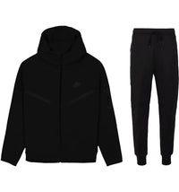 Nike Sportswear Tech Fleece Windrunner Full Zip Hoodie & Pant Set (FW24) Black/Black