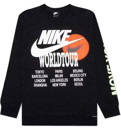 Nike Sportswear World Tour Long Sleeve Tee Black - authentic Nike product