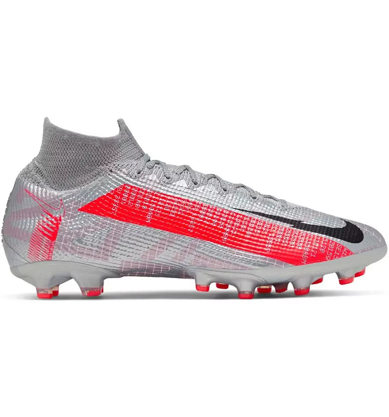 Nike Superfly 7 Elite AG Pro Metallic Grey Crimson - vue 360