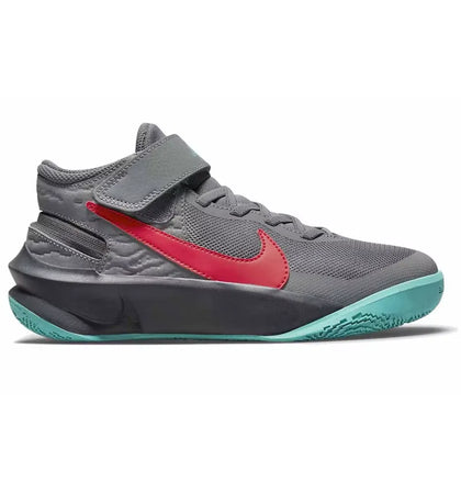 Nike Team Hustle D 10 Flyease Smoke Grey Washed Teal Siren Red (GS) - authentic Nike sneakers